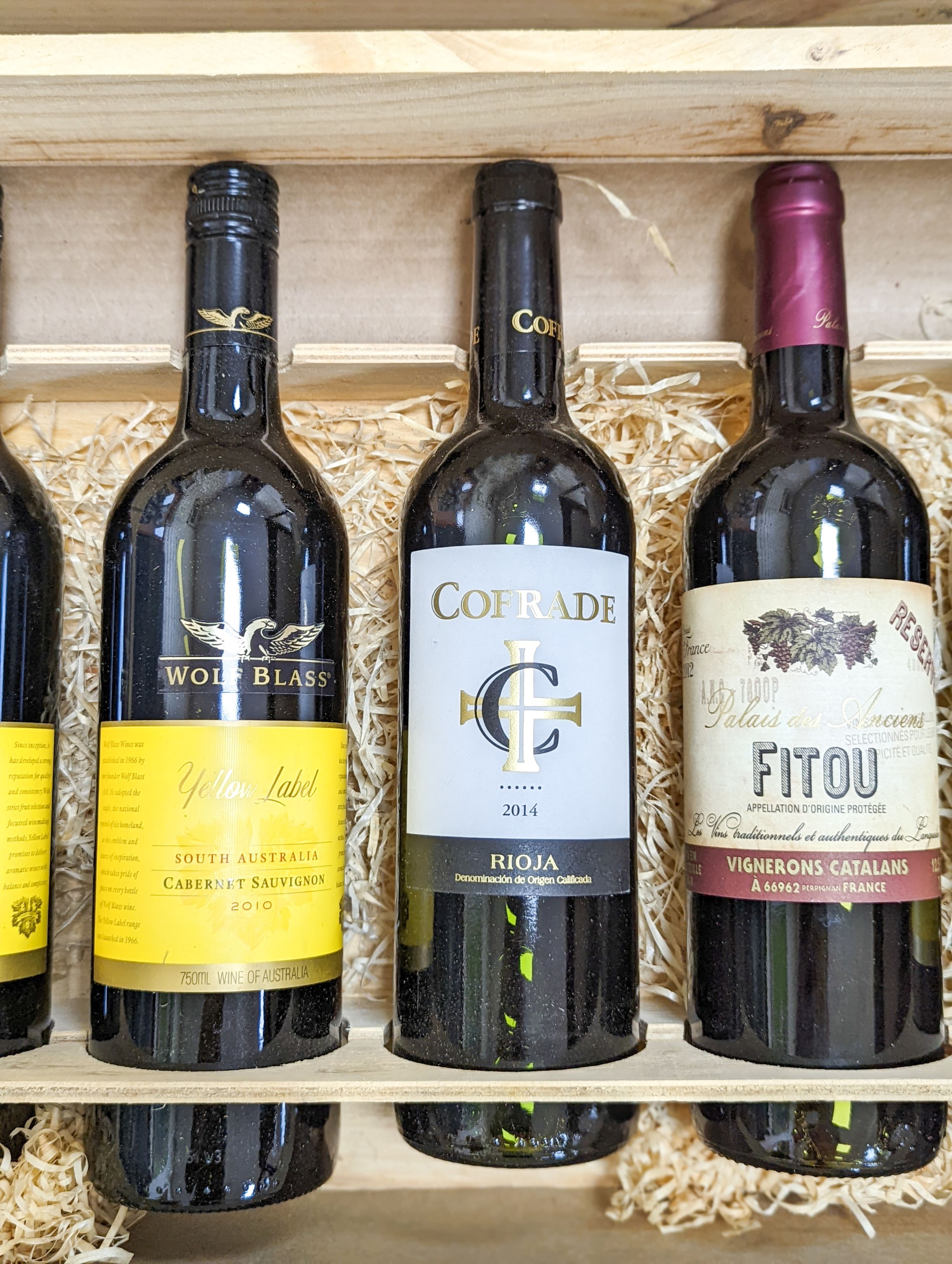 10 bottles of wine - 8 Wolf Blass yellow label Cabernet Sauvignon 2010, and two other bottles